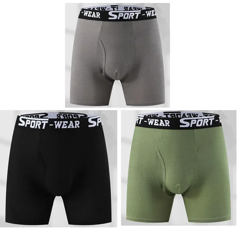 3 Pcs/Lot Fashion Solid Color Men's Underwear, Vibrant Waistband, Comfortable Flat Front, Quick-Drying Sports Breathable Shorts