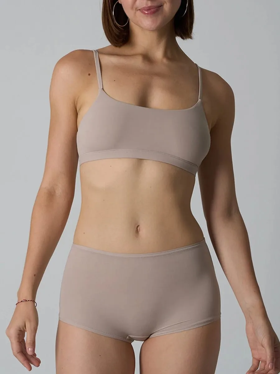 Seamless Adjustable Strap Sports Bra and Low Waist Boxer Set for Women Solid High Elasticity Casual Home Lingerie — image 2