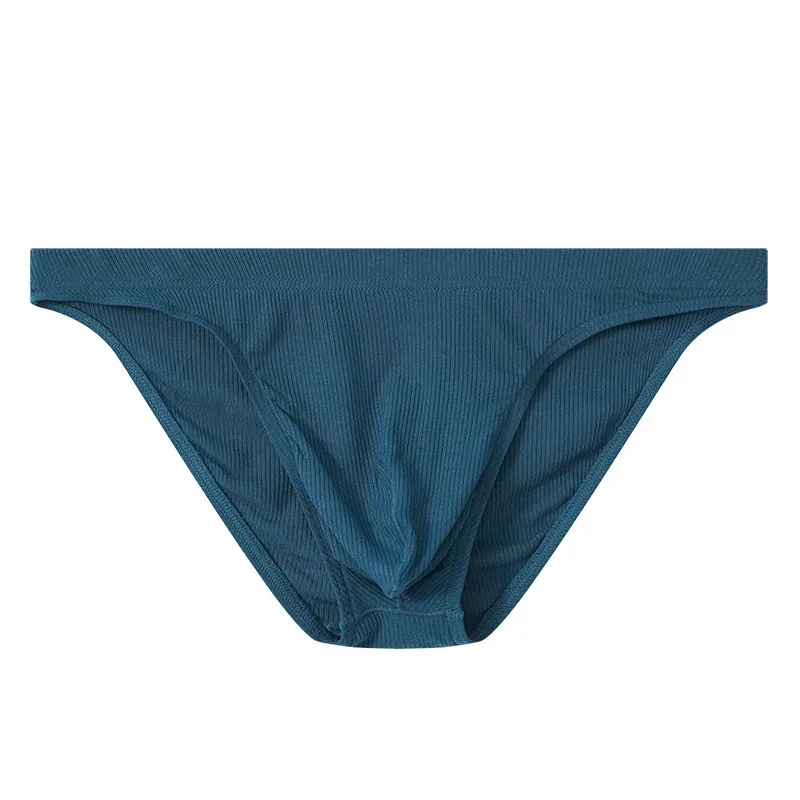 Men Rib Fabric Briefs Underpants Man Sexy Underwear Breathable Low Waist Mens Bikini Briefs Cuecas Big Pouch Hombre Slips — image 9