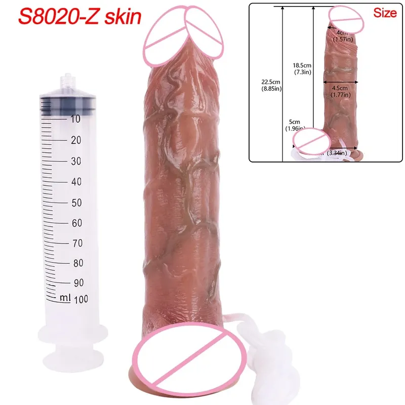 Deep Veins Ultra Squirting Dildo Silicone Skin Touch Long Ejaculating Butt Plug For Men Women G-Spot Stimulate 18+ Sex Toys — image 10