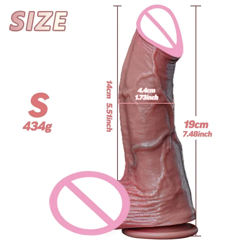 New Realistic Soft Double Silicone Big Dildo Vaginal Masturbation Suction Cup Porn Dick Woman Anal Sex Toy 2Colors Penis 6 Sizes