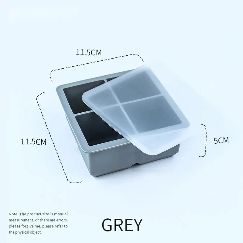 실리콘 대형 아이스 몰드 탈착식 뚜껑이 있는 2인치 대형 아이스 큐브 트레이 BPA 프리 간편한 릴리스 및 쌓을 수 있는 유연한 아이스 큐브 트레이 — image 8