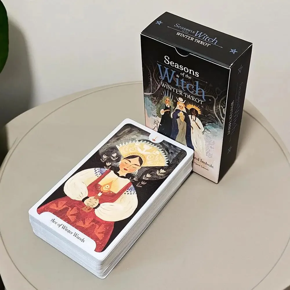 Seasons of The Witch: Winter Tarot Deck 12*7cm A Journey Through Yule and Imbolc 78 Cards Printed on Double-embossed Cardstock