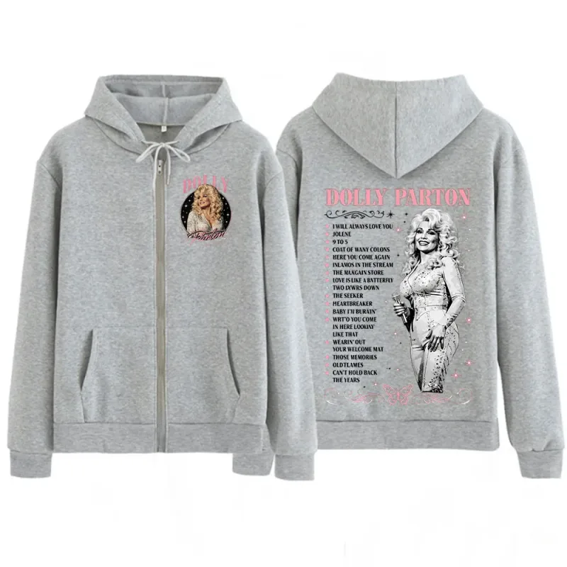 Dolly Parton Legend Country Music Zipper Hoodies Men Women Fashion Long Sleeve Oversized Zip Up Hooded Sweatshirts Jackets Coats — image 10