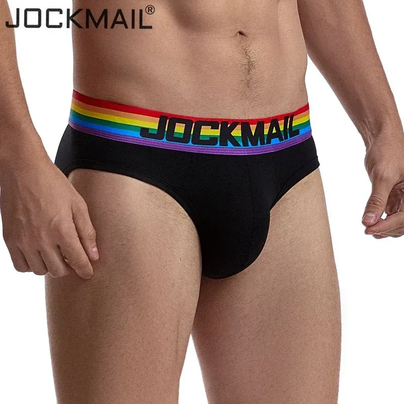Jockmail Sexy Men's Underwear Briefs Cotton Low Rise Underpant Net yarn Lace, Breathable Summer Shorts calzoncillos hombre slip — image 3