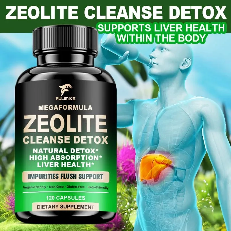 Buy 2 Get 2 Free! Zeolite Cleanse Detox Capsules Clinoptilolite Clay for Heavy Metal & Toxin Removal Natural Full-Body Cleanse