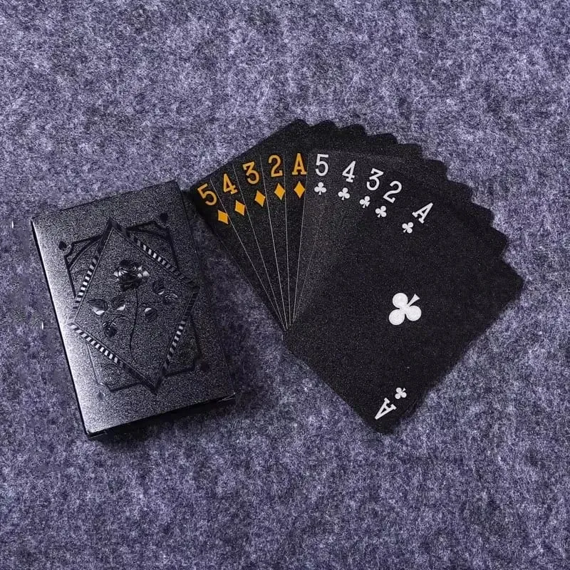 1PcsColor Black Gold Playing Card Game Card Group Waterproof Poker Suit Magic Dmagic Package Board Game Collection Entertainment — image 7