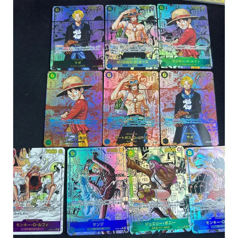 ONE PIECE Roronoa Zoro Monkey D. Luffy כרטיס אוסף תוצרת בית בגרסה יפנית אנגלית צעצועים מתנת יום הולדת לחג המולד — image 12