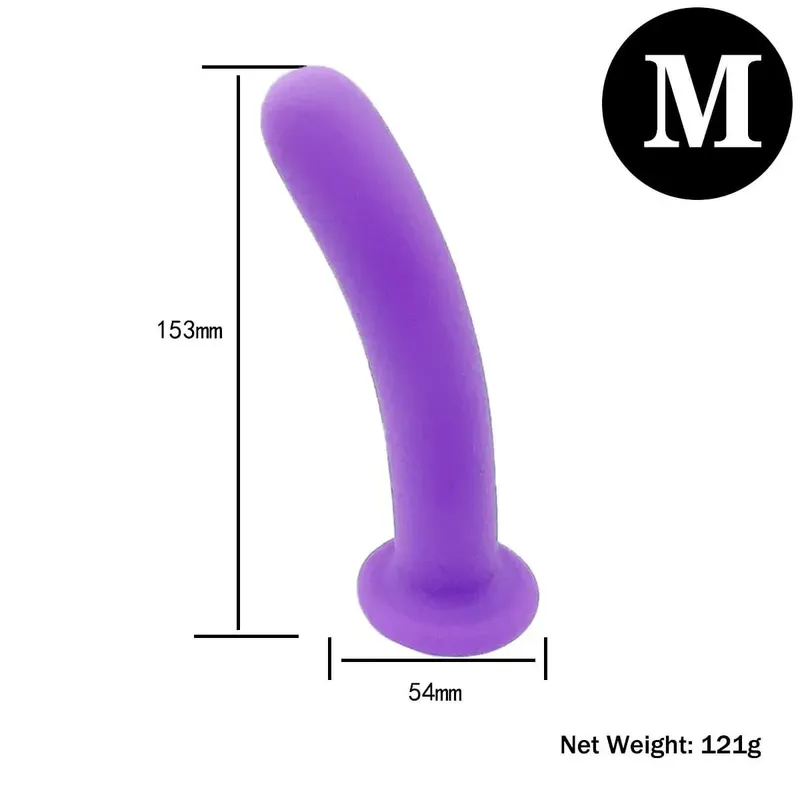 Adjustable Silicone Strap On Dildo Harness with Strong Suction Cup Slim Curved Pegging Dildo Wearable Sex Toy for Women Men Cou