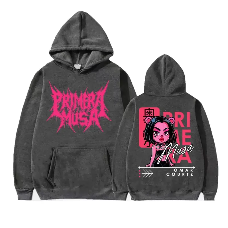 Omar Courtz Primera Musa 2025 World Tour Hoodies Men Women Vintage Hip Hop Streetwear Sweatshirts High Quality Fleece Pullovers — image 4