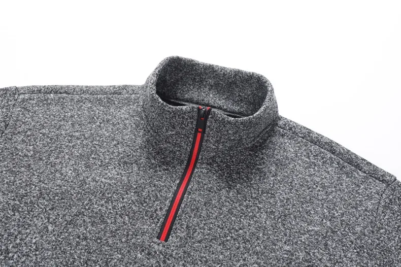 Men Sweatshirts Spring Thicker Pullover Quarter Zipper Pullover for Male Hoody Outdoor Sweatshir Autumn Solid Color Turtleneck — image 6