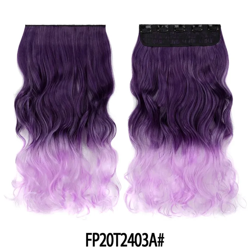 Water Wavy Clip in Hair Extension Synthetic Hair Highlight Silky Soft Natural Look with Invisible Lace Weft Hairpieces for Women — image 15
