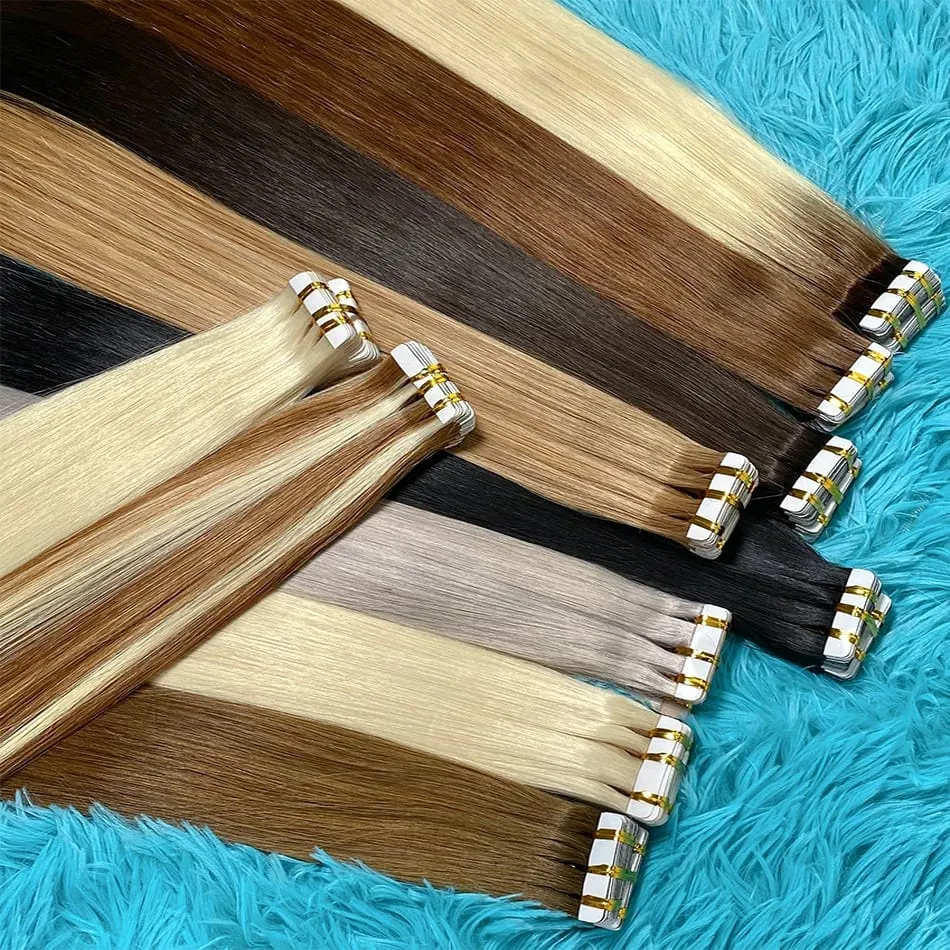 Blonde Seamless Tape in Hair Extensions Human Hair Skin Weft PU Tape on 20 PCS 18'-30' Length Easy Installation Hair Extensions — image 3