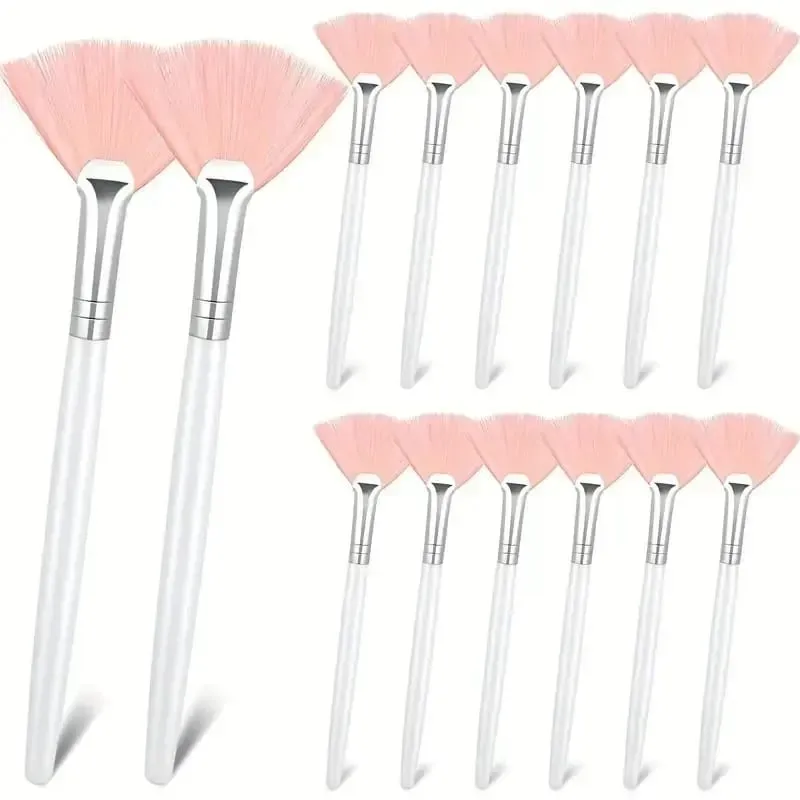 3/6/12pcs Practical Facial Brushes Fan Shape Brush Flat Head Face Mask Applicator Soft Portable Mask Brushes Cosmetic Tools