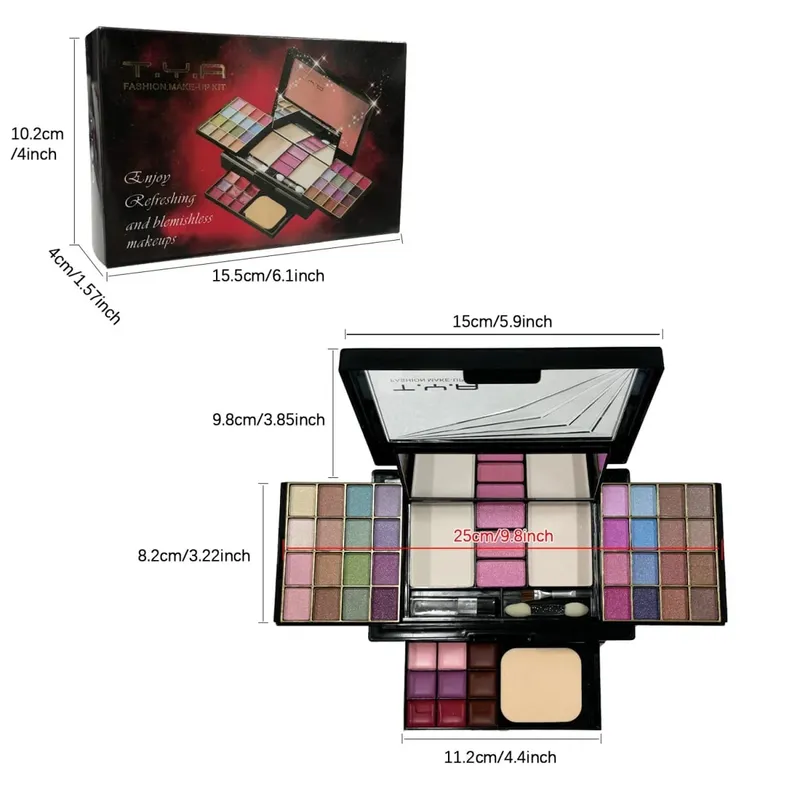 Kit Rias Set Lengkap untuk Wanita Multifungsi Semua Dalam Satu Kotak Baru 46 Warna Lipstik Wajah Eye Shadow Kuas Alis Palet Rias