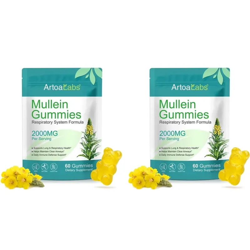 ArtoaLabs Mullein Gummies 2000mg 50:1 Extract for Respiratory Health & Clear Airways Supports Daily Immune Defense 60 Gummies — image 9