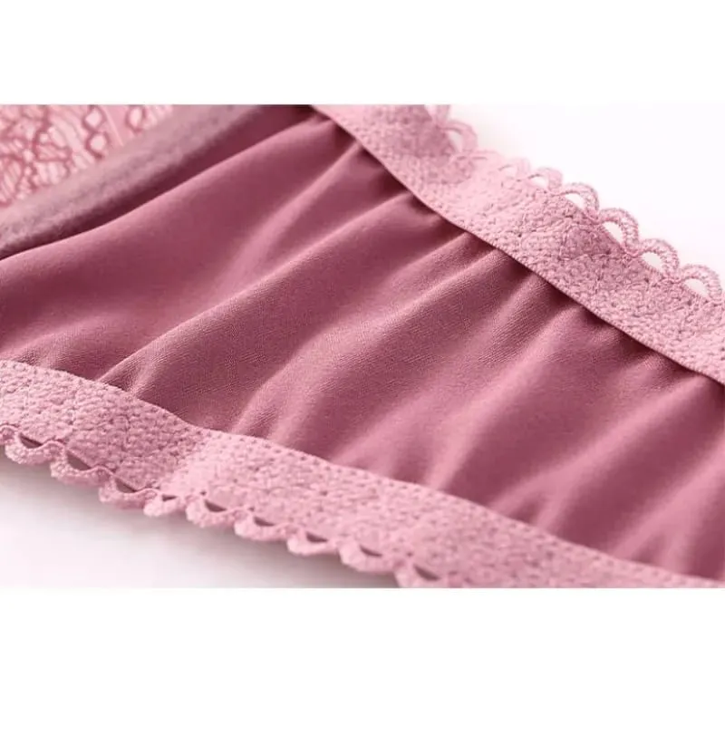 Ultra Thin Lace Bra and Panty Sexy Lingerie Underwear Set Perspective Temptation Sexy See Through Bra Set French Bra Pink 2024