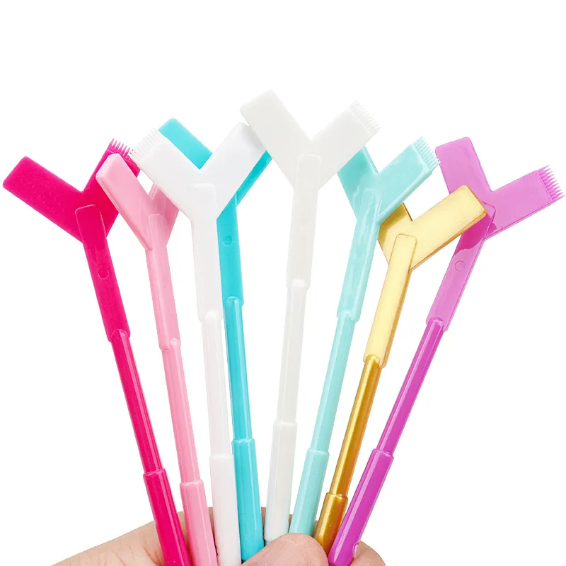 10Pcs Wiederverwendbare Kunststoff Wimpern Dauerwelle Stick Tool Wimpern Verlängerung Y Form Kamm Lash Lifting Curler Applikator Make-Up Pinsel — image 3