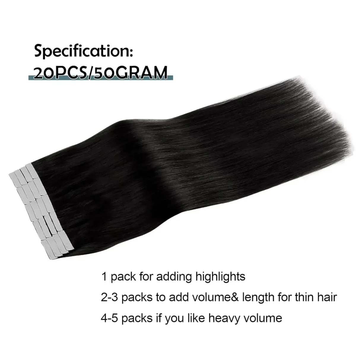 Bone Straight Tape In Hair Extensions Indian Hair Seamless Skin Weft Invisible Tape In Human Hair Extensions 50g/20pcs For Women — image 3