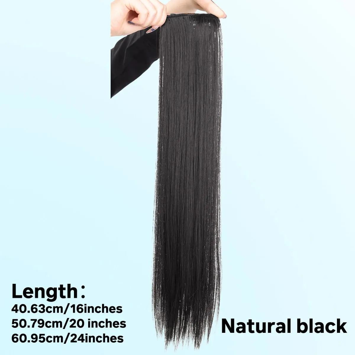 1 cái tổng hợp 16 “20"24" kẹp tóc Bộ tóc giả nữ nhẹ hàng đầu thay thế mái tóc dài thẳng