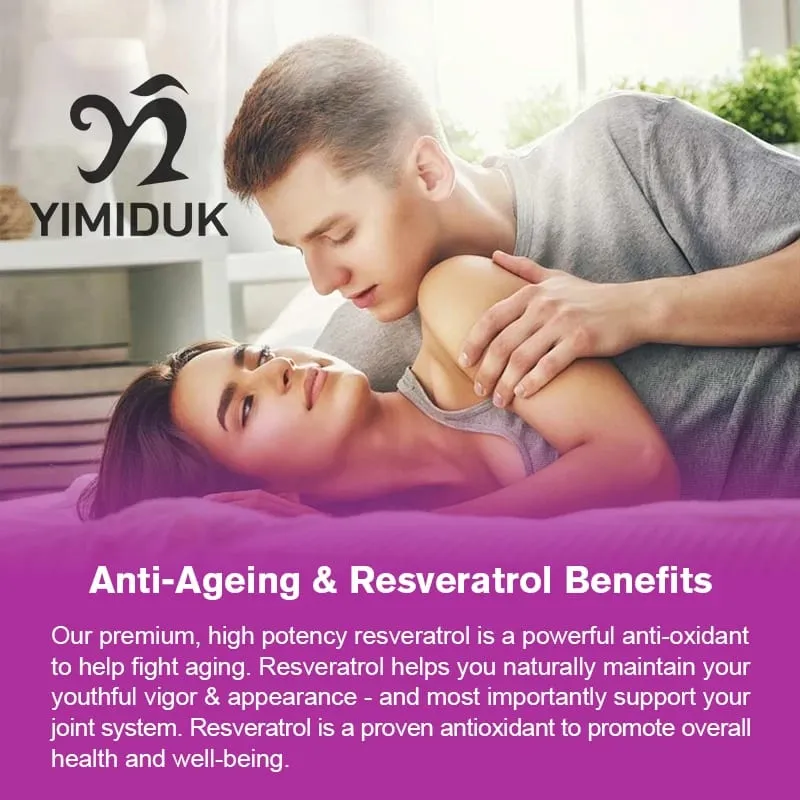 Resveratrol 1450mg Trans-Resveratrol Antioxidant Supplement Support Cardiovascular Digestive Joint Health & Immune System — image 4