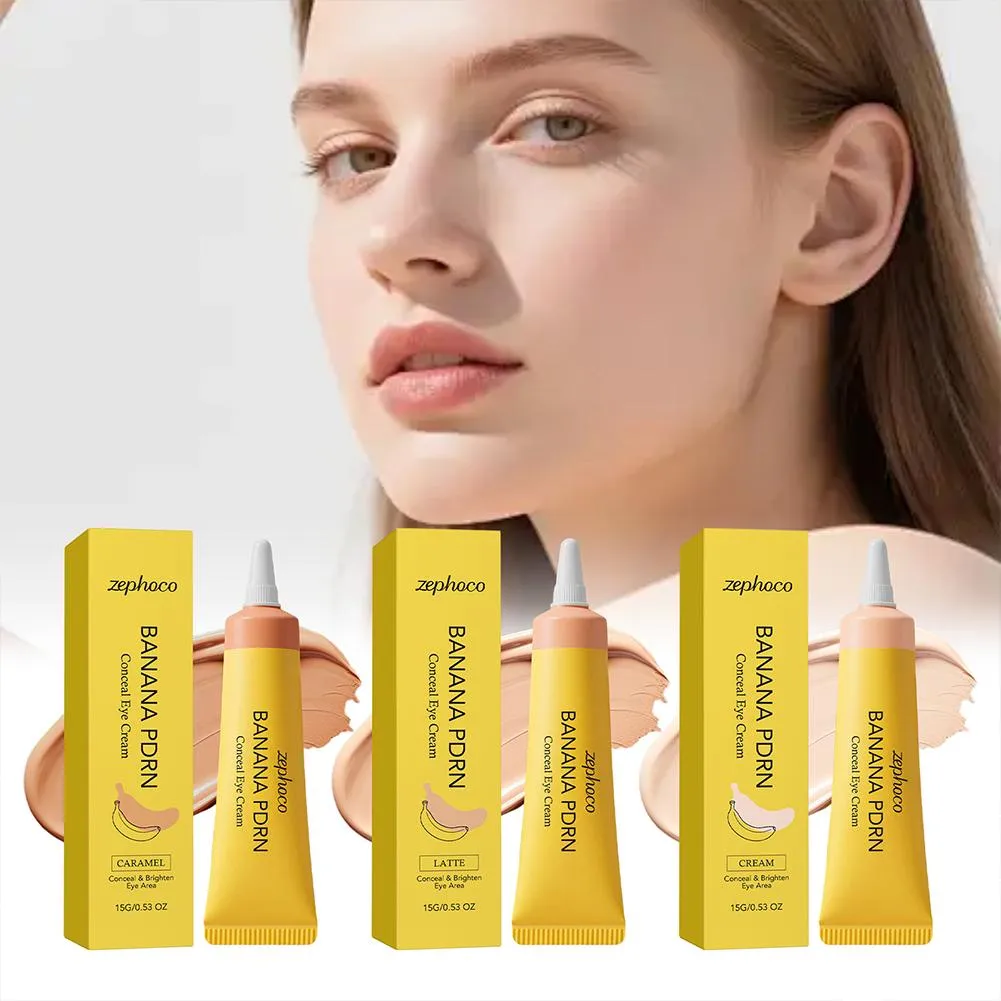 Zephoco Banana PDRN Concealer Eye Cream Brighten Sooth Repair Lightweight Eye Moisturizing Concealer Non Sticky Under Eye Cream
