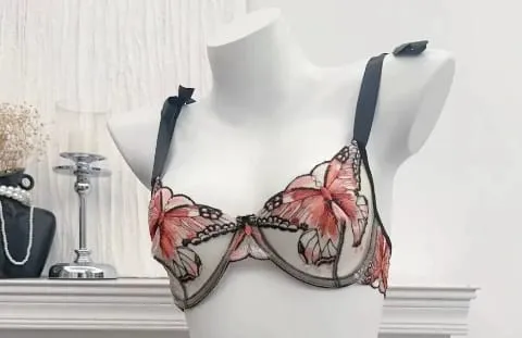 French Luxury Embroidery Sheer Lace Lingerie Set Lift Thin Cup Plus Size Big Bust Minimize Soft Transparent Intimate Wear 34-40 — image 8