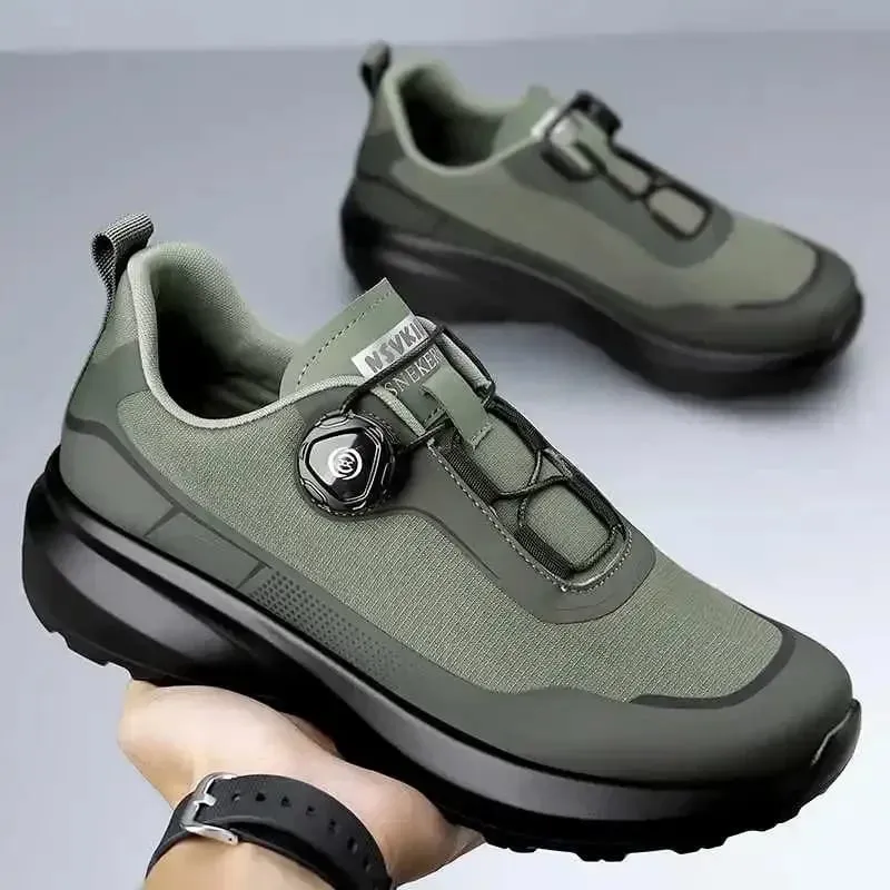 Camping Men's Running Sports Shoes with A Lightweight Comfortable and Versatile Knob Mouth Solid Color Mountaineering Sneakers — image 5