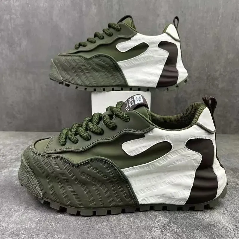 Fashion Men Shoes Casual Faux Leather Sneakers Brand Tenis Male Wedged Shoes Spring Summer Breathable Trainers Man Gym Run Shoes — image 1