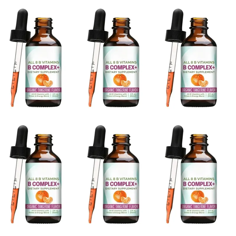 Vitamin B Complex Liquid Drops Supplement Vegan B1 B2 B3 B5 B6 Biotin Folate and Choline Plus Blend for Energy Support 60ml — image 12