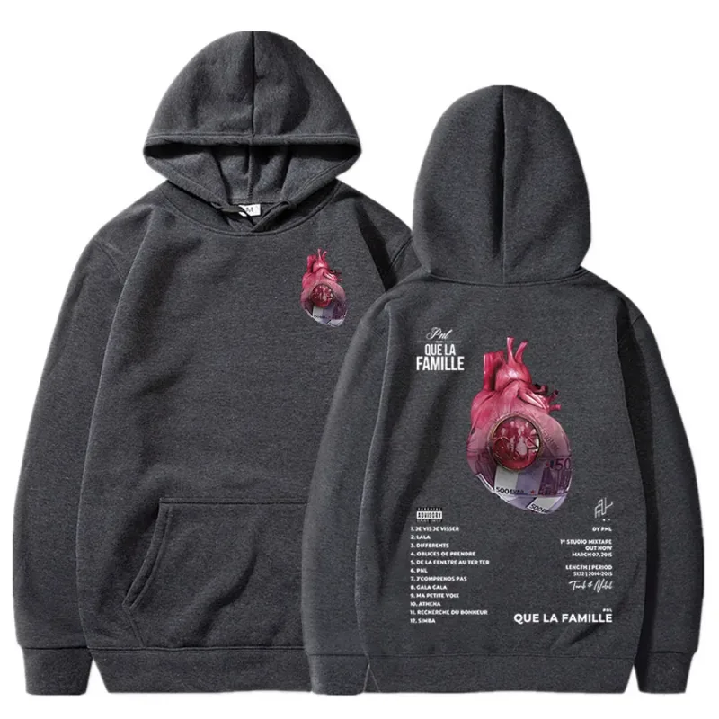 Y2K Le Monde Chico Hoodies French Rapper PNL Album Que La Famille Hooded Sweatshirts Men Women Hip Hop Fashion Long Sleeve Pullo — image 9