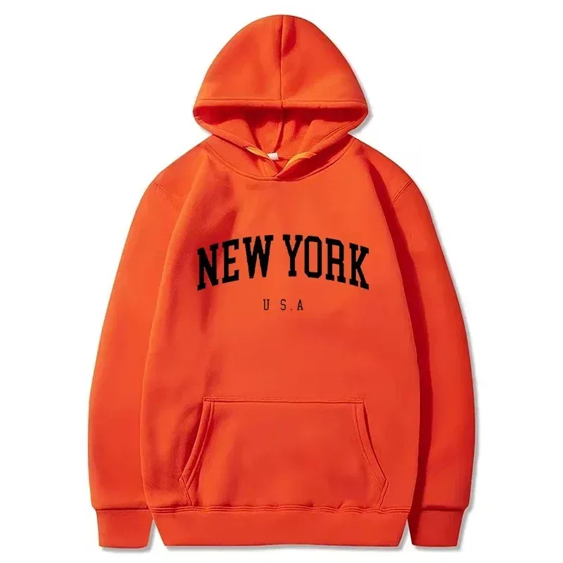 Women New York U.S.A City Hoodies Fashion Letter Printed Graphic Sweatshirts Loose CasuaMen l Harajuku Hooded Pullover Sportwear — image 20