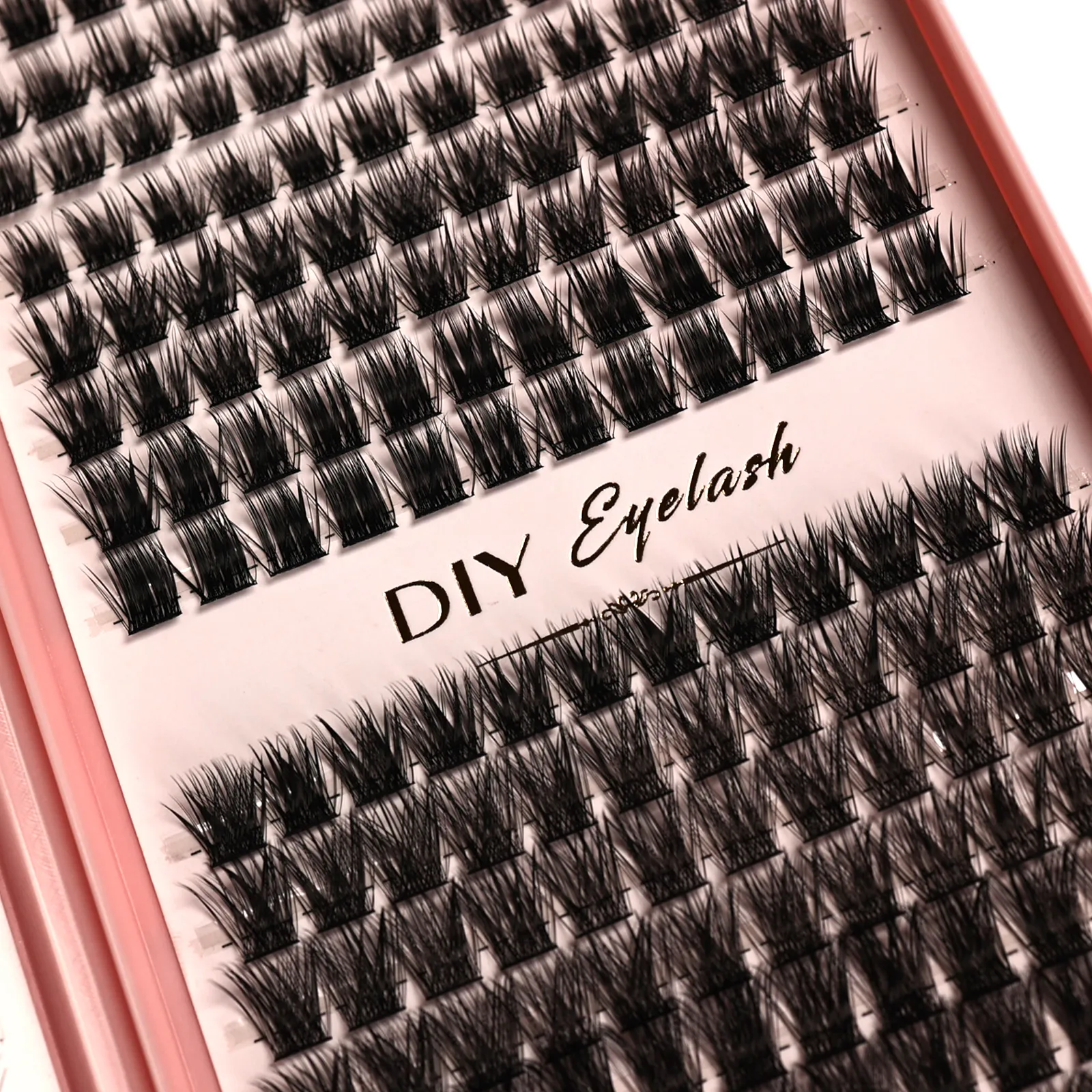DIY Fluffy Individual Eyelash Clusters D Curl Mixed Length Segmented False Lashes Reusable Lash Book for Eye Makeup
