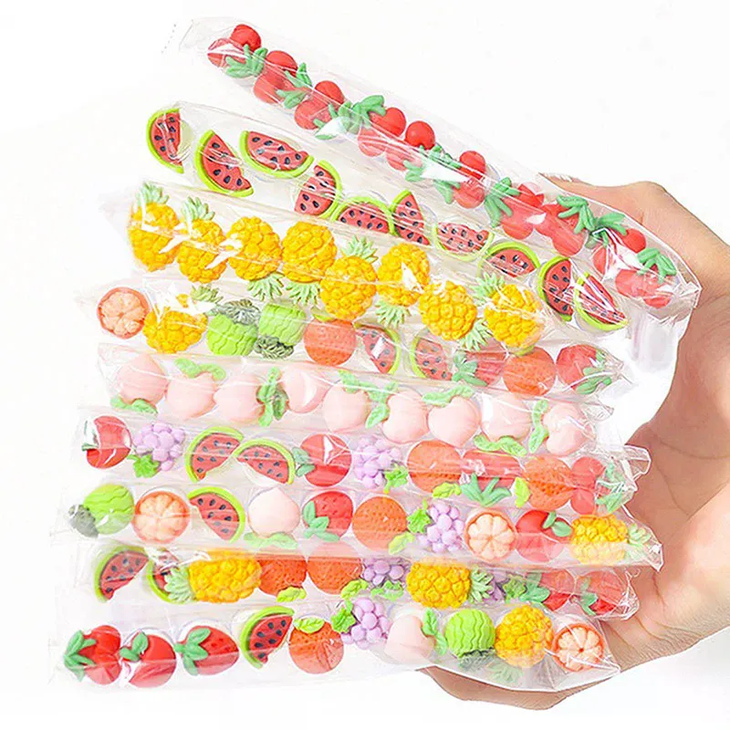 10PCS/Set Fruit Collection Mascara Brush Reusable Lash Brush Tube Spoolies Lash Extension Brushes Applicators Makeup Tools