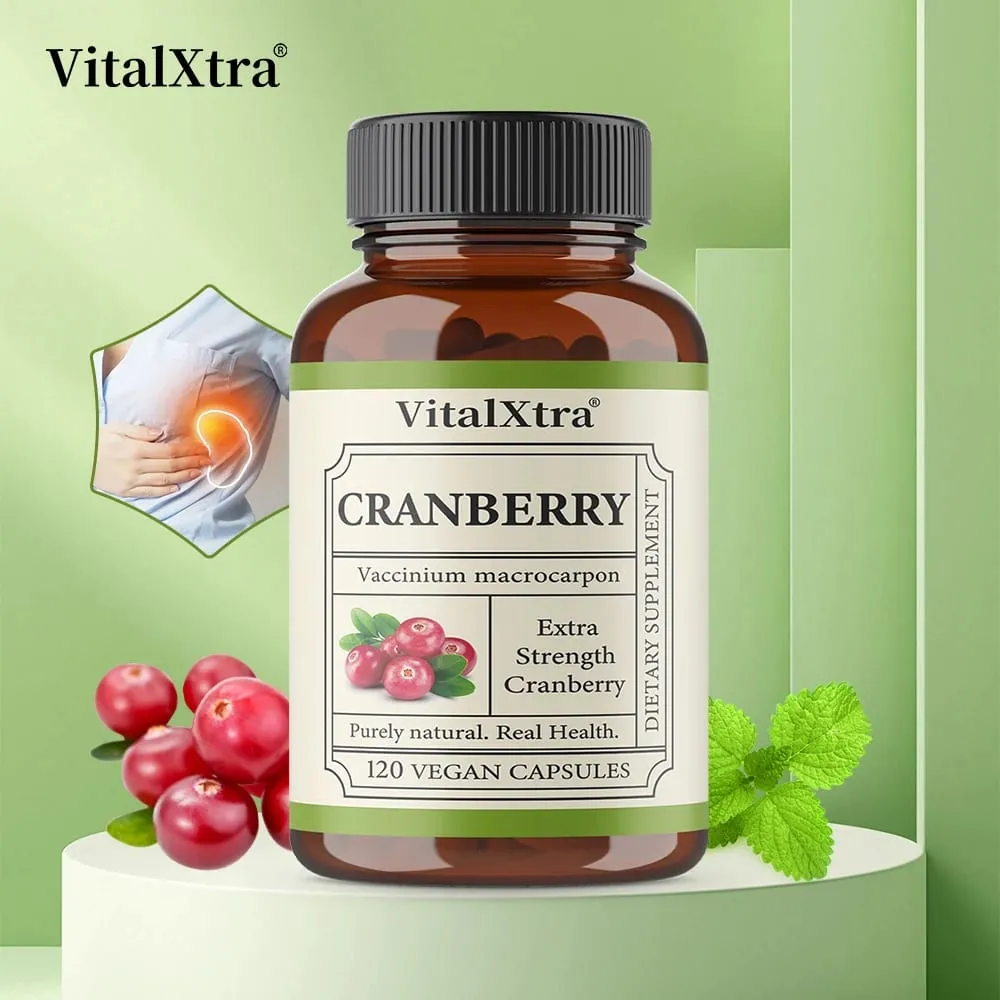 Extra Strength Cranberry Capsules - 12 500 Mg Fresh Cranberries Per Capsule Optimizes Urinary Tract Health - Vegan — image 2
