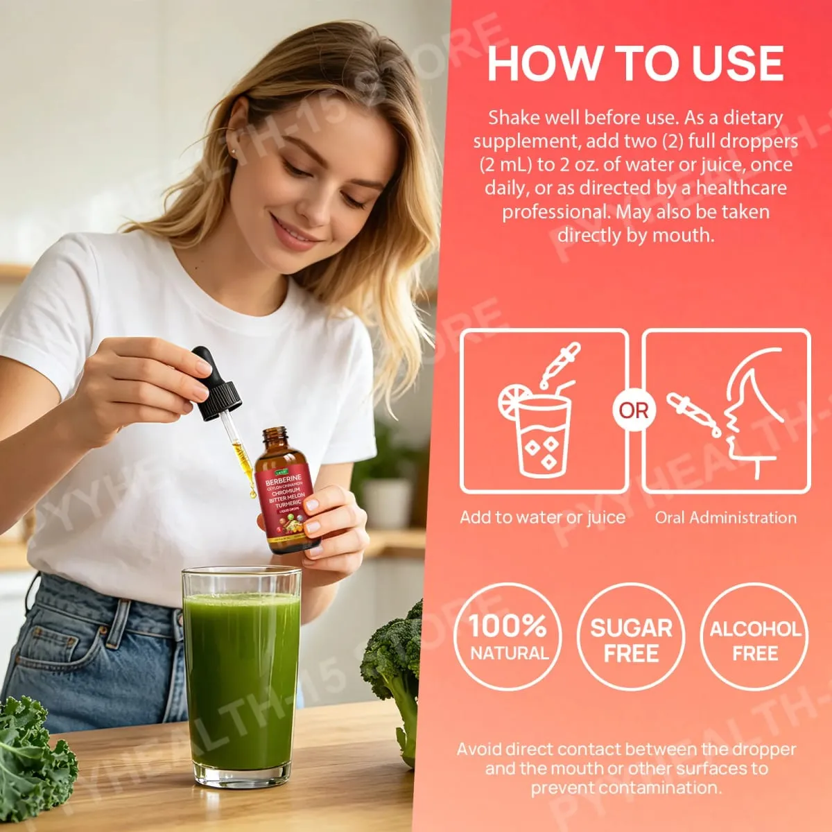 Lenm Berberine Liquid Drops with Ceylon Cinnamon Chromium Bitter Melon Turmeric for Metabolic Wellness Support 60ml 30 Servings — image 5