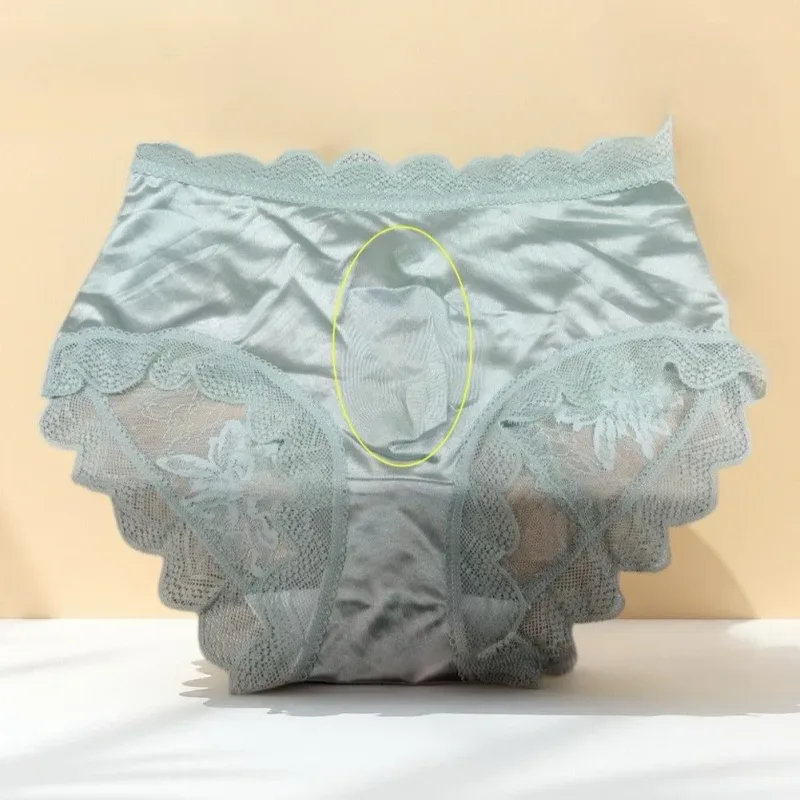 Men Satin Embroidery Floral Lace IceSilk Briefs Underwear 3D Bulge Pouch Panties Erotic Bottom Male Lingerie Tanga