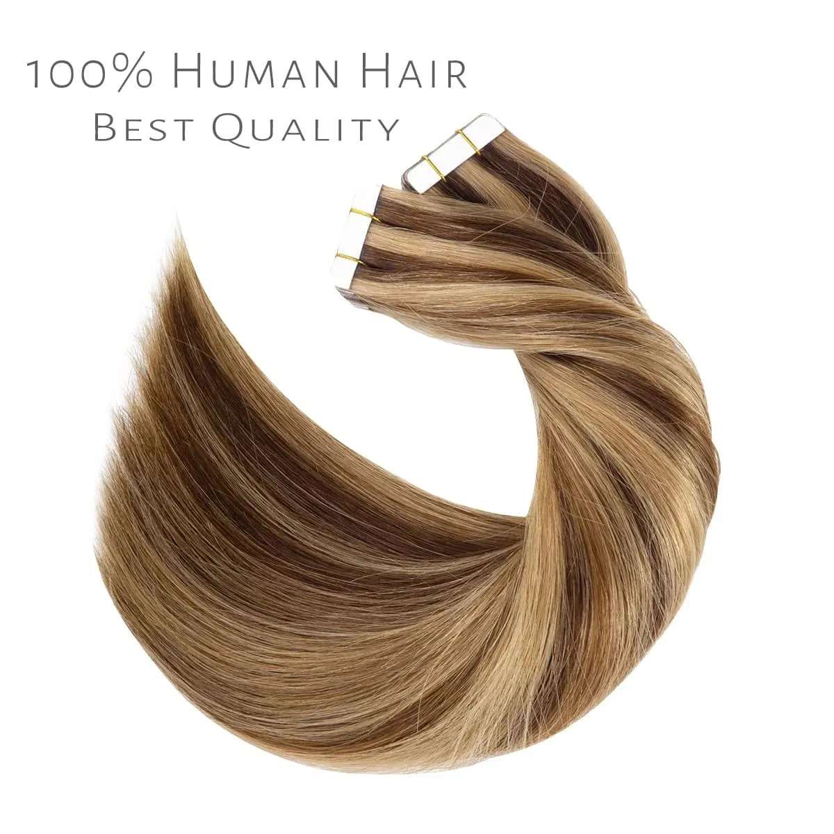 Highlight 4/27 Straight Tape In Human Hair Extensions 100% Human Hair — image 3
