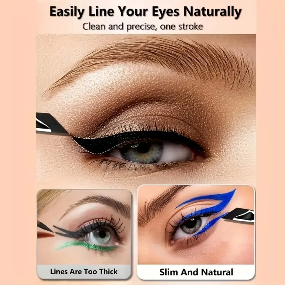 5Pcs Angled Blade Eyeliner Brush Set Ultra Thin Precision Makeup Brushes Multi Purpose Flat Eyebrow Liner Brush Eye Makeup Tool