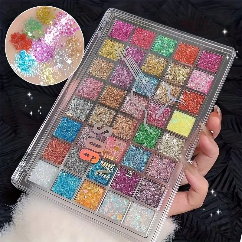 40 Colors Eyeshadow Palette - Matte & Glitter Eye Makeup High Pigmentation Blendable Creamy Texture Long-Lasting Eye Makeup