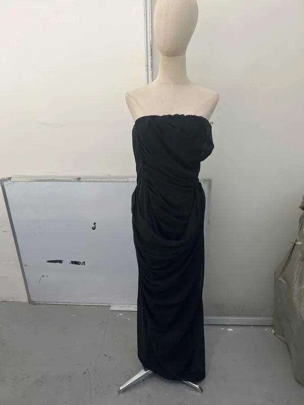 Sexy sólido plissado halter vestido feminino moda sem mangas sem costas cintura-cinching split maxi vestidos 2026 vestidos de festa de verão — image 16