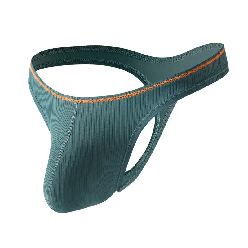 1pc Men Solid Thin Edge G-strings Sexy Thongs Elastic Low Rise U Convex Pouch Underwear Breathable Comfortable Panties