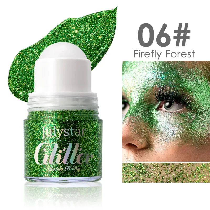 Rolling Sequins Glitter Gel Face Body Painting Shiny Liquid Green White Pearl Gloss Eye Shadow Brighten Stage Makeup Decoration