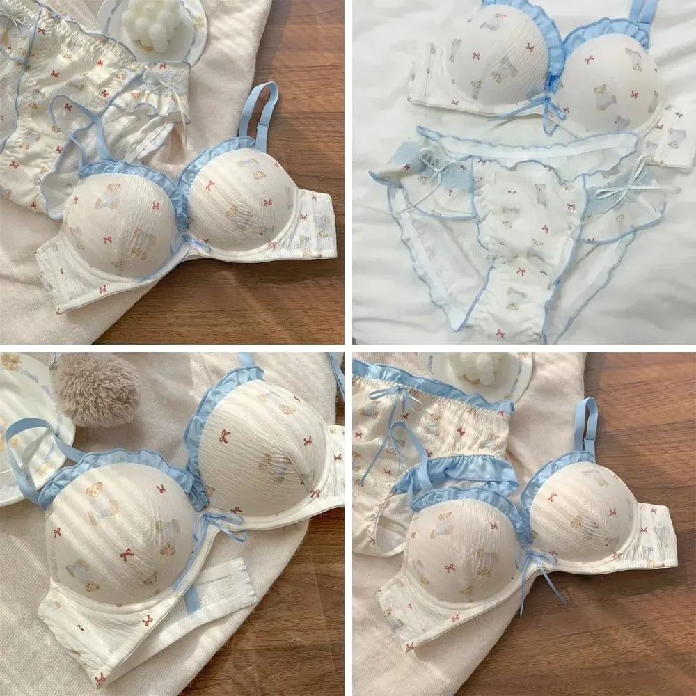Japanese Style Push Up Bra & Panty Set for Women - Cute Lingerie to Enhance Small Bust — image 2