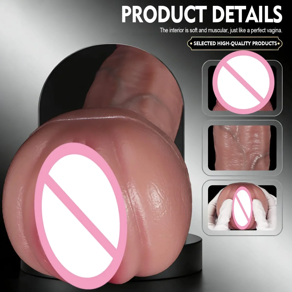 Realistic Dildo SoftSilicone Penis and Vagina 2-in-1 Masturbator Cup Vagina Masturbation Blowjob Adults Sex Toys Male Mastubator — image 5