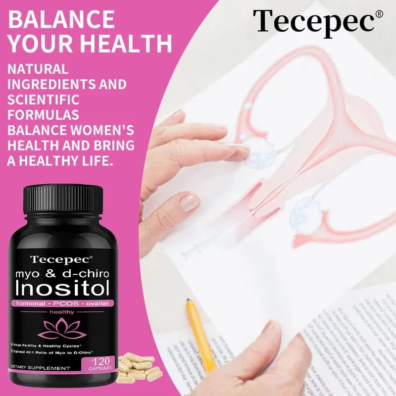 Myo Inositol and D-Chiro Inositol Supplement 2050 Mg - Supports Fat Metabolism Maintains Healthy Ovarian and Liver Function