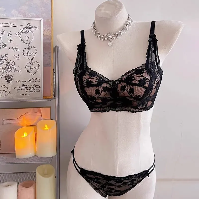セクシーな BANERDANNI Halter Bow Lace Bra Padded Push Up Wireless No Underwire Soft Innerwear Lingerie Small Bust Daily Comfort Wear`