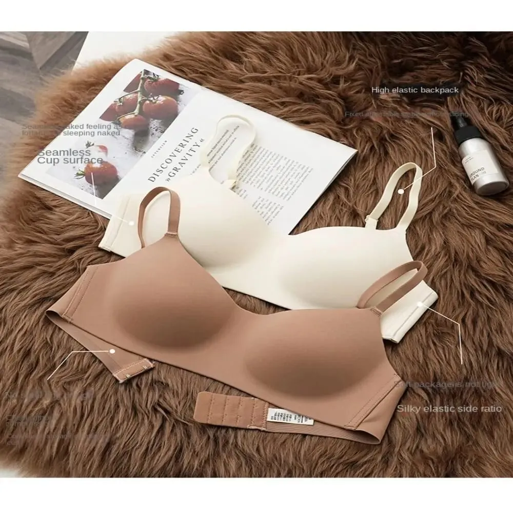 Soft Comfort Wireless Bra Breathable Fabric Thin Cup Push Up Bra Gathered Design Non-Wire Tube Top Bras Lingerie Beauty