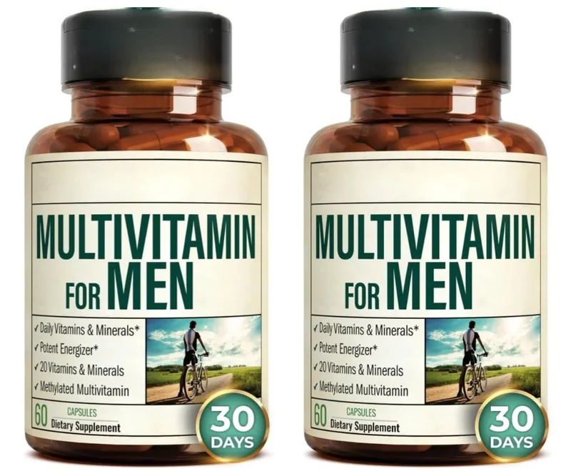 Multivitamin for Men Capsule Immune Health Support Contain Methylated Vitamins and Chelated Minerals Provide Body Energy 60count — image 8