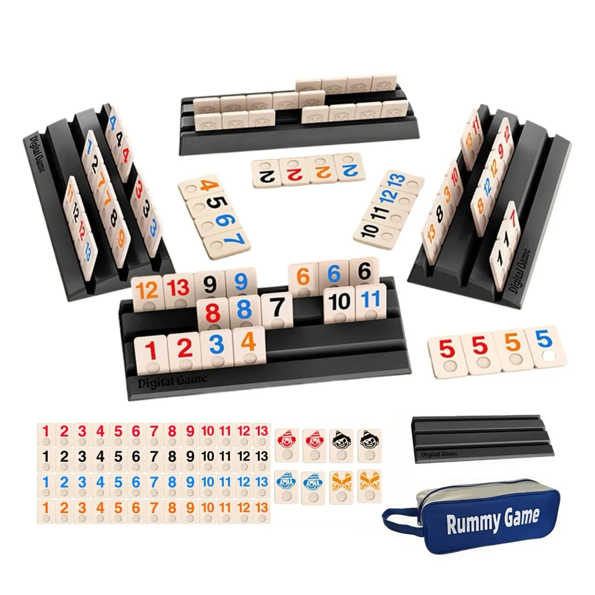 Портативный дорожный игровой набор Cards Deluxe, 112 шт., классические блочные карты, мини-маджонг, веселая настольная игра, подходит для 2-4 игроков
